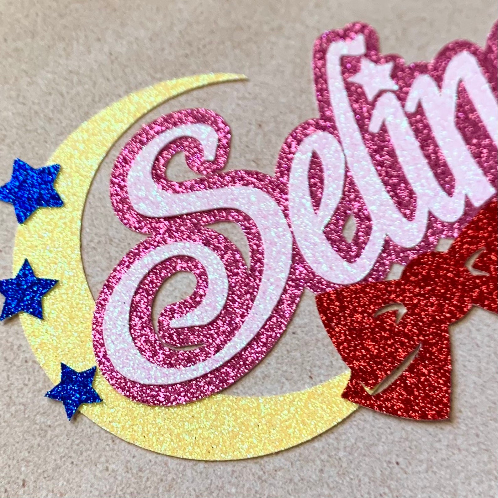 PERSONALIZED Sailor Moon Inspired Name Glitter Die Cut/party - Etsy