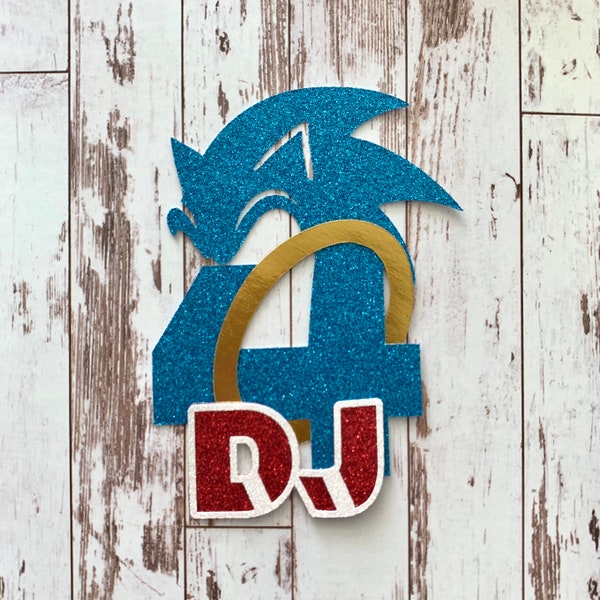 PERSONALIZED Sonic the Hedgehog inspired Number and Name Die Cut/Party Decorations/Centerpiece/Cake Topper