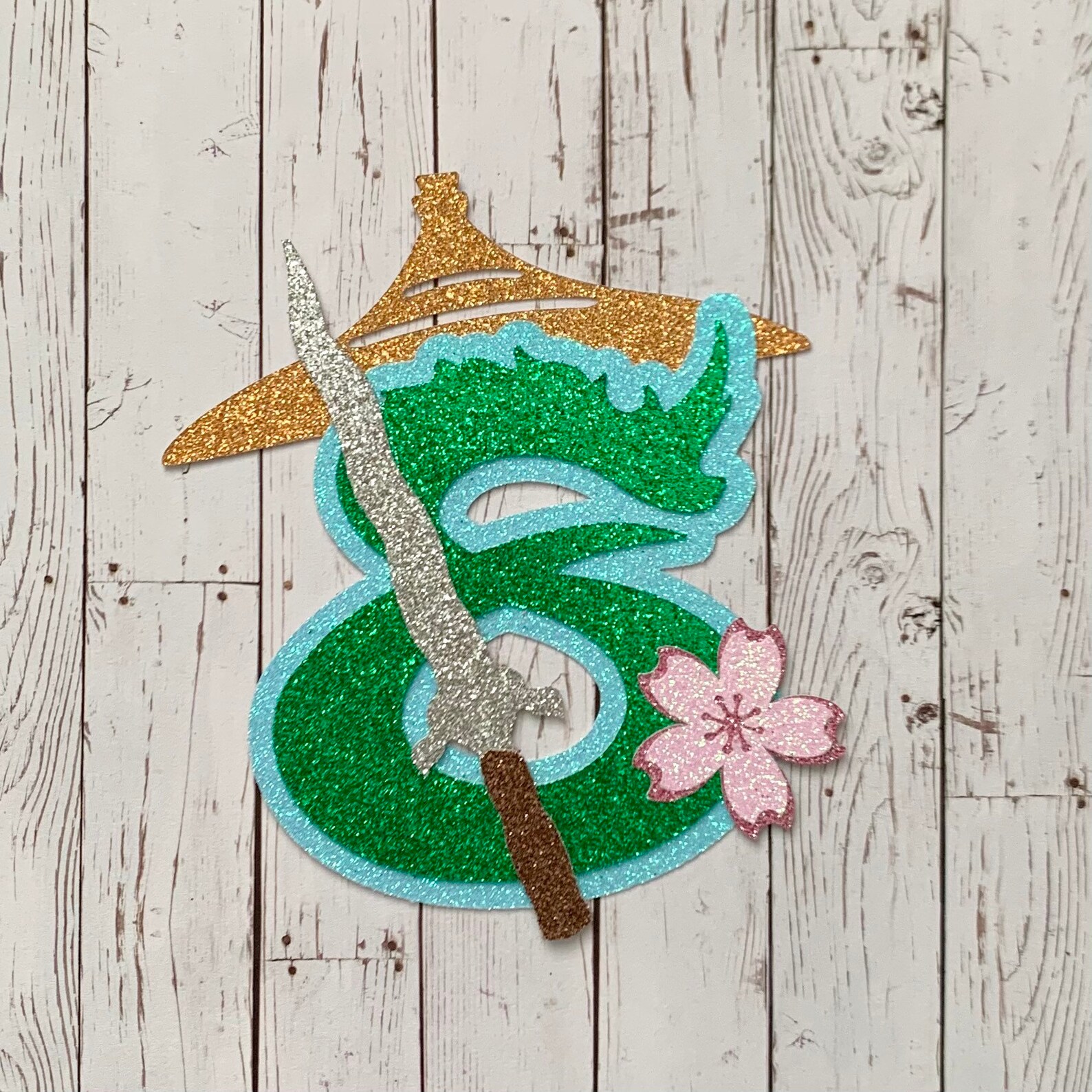 Raya and The Last Dragon inspired Number Glitter Die Cut