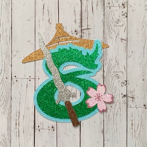 Raya inspired Number Glitter Die Cut/Party Decoration/Embellishment/Centerpiece/Cake Topper - Any Number