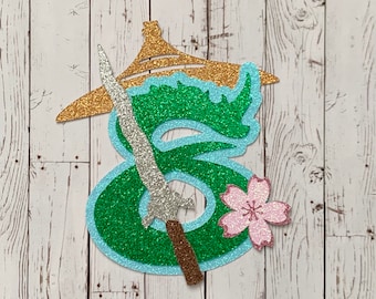 Raya inspired Number Glitter Die Cut/Party Decoration/Embellishment/Centerpiece/Cake Topper - Any Number