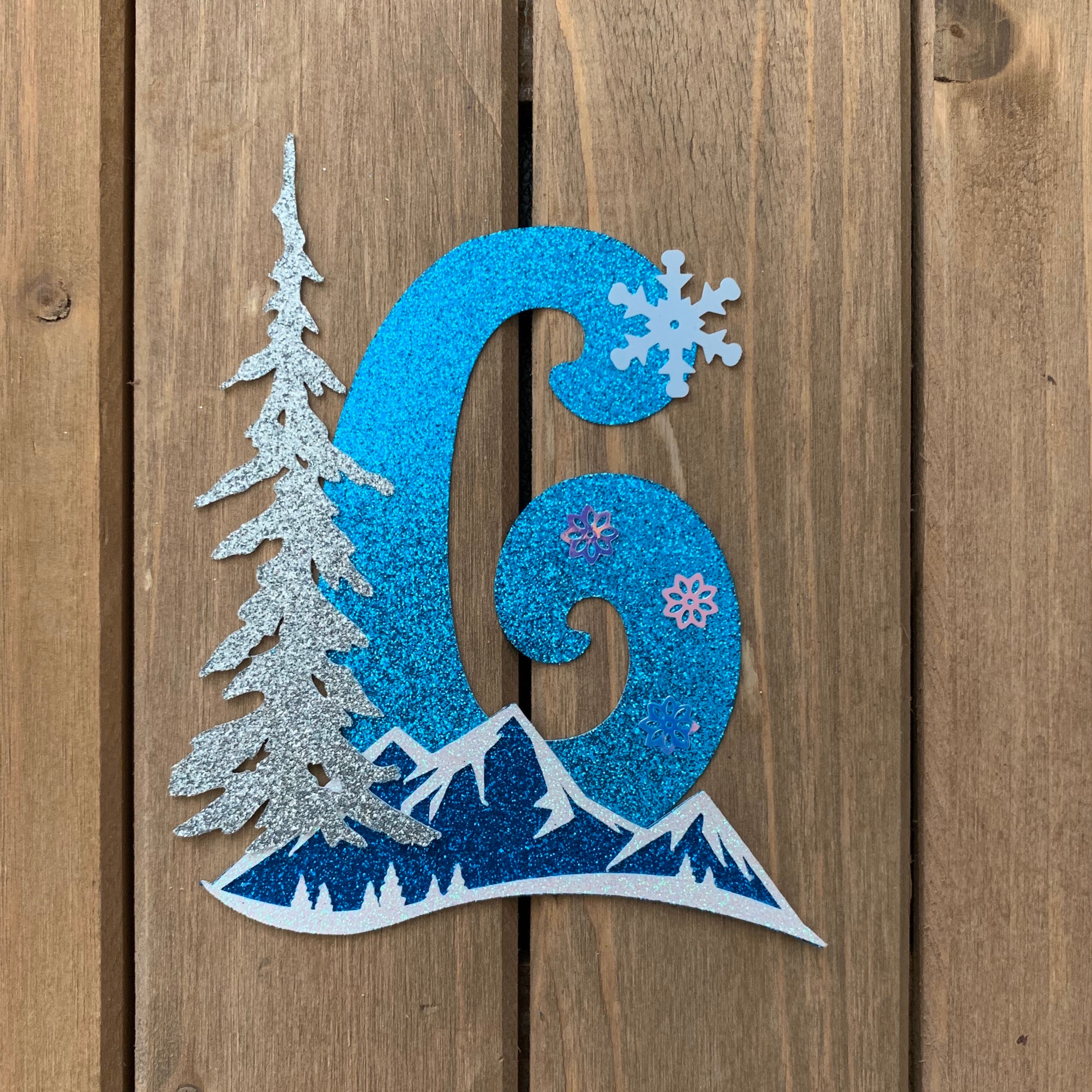 Frozen inspired Number 6 Glitter Die Cut/Party Decoration ...