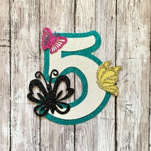 Encanto inspired Number Glitter Die Cut/Party Decoration/ Embellishment/Centerpiece/ Cake Topper - Any Number