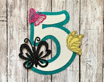 Encanto inspired Number Glitter Die Cut/Party Decoration/ Embellishment/Centerpiece/ Cake Topper - Any Number