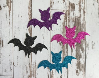 12 pcs Vampirina inspired Bat Symbols - Glitter Die Cuts/Party Decorations/Embellishment/Table Scatter/Cupcake Topper