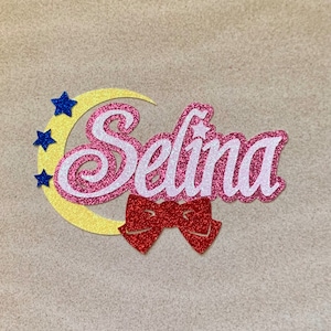 PERSONALIZED Sailor Moon inspired Name Glitter Die Cut/Party Decorations/Centerpiece/Cake Topper