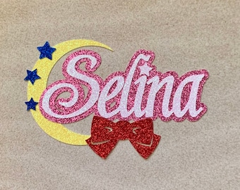 PERSONALIZED Sailor Moon inspired Name Glitter Die Cut/Party Decorations/Centerpiece/Cake Topper