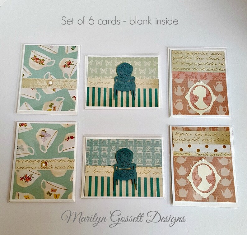 Country Chic Greeting Cards Set Of 6 Blank Inside Each Etsy