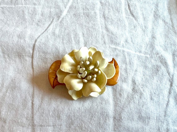 Vintage celluloid Mum pin - image 1