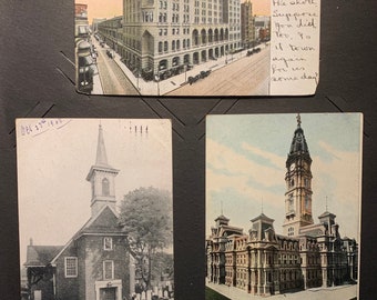 3 antique Philadelphia picture postcards