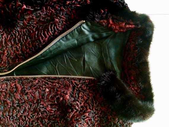 Schiaparelli red Persian lamb coat - image 3