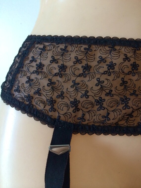 Vintage black lace garter belt