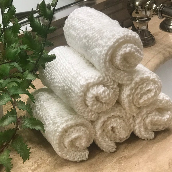 Hand Knit cotton Wash Cloths