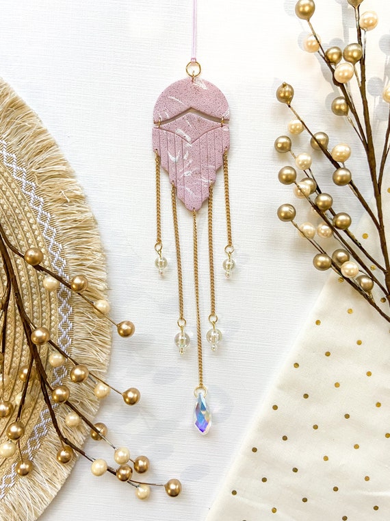 Art Deco Wall Hanging Clay Sun Catcher Wall Decor Bedroom Etsy