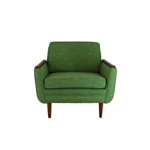 Mid Century Modern Daniel Chair: Wood Accent Armchair