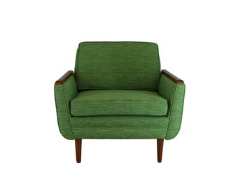 Mid Century Modern Daniel Chair: Wood Accent Armchair