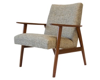 Mid Century Modern Lounge Chair Casara Modern Dillon Walnut Wood Upholstered Chair