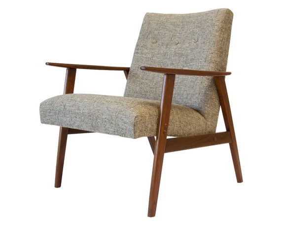 Mid Century Modern Chair Casara Modern Dillon Walnut Wood Etsy