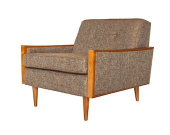 Mid Century Modern Armchair: Walnut Alder Wood Tyler Chair