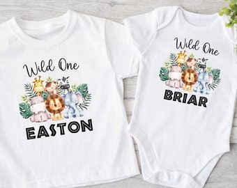 Wild One Birthday Shirt Or Bodysuit With Name / Personalized First Birthday Shirt / Wild One Party