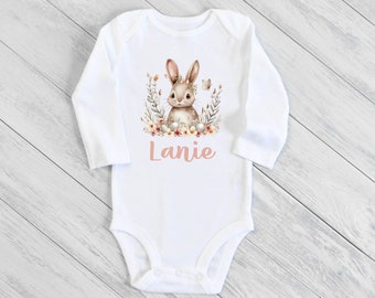 Personalized Easter Bunny Bodysuit: Baby's First Easter Shirt