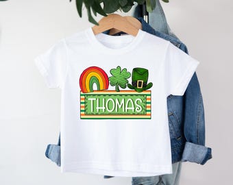 Personalized St Patrick's Day Shirt, Shamrock Tee for Kids
