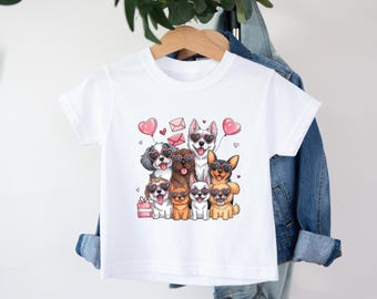 Puppy Valentine's Day Shirt, Cute Dogs Toddler Valentine Shirt, Infant Valentine's Day One Piece