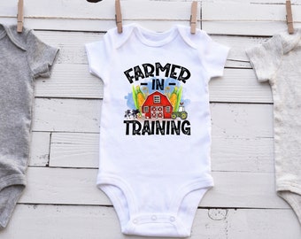 Farmer In Training Shirt, Farm Baby Bodysuit, Little Farmer T-Shirt