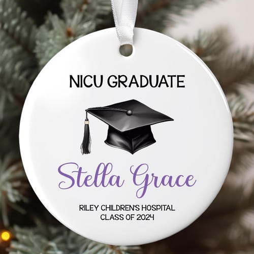 Personalized NICU Graduation Ornament, Custom NICU Baby Keepsake
