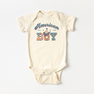 American Boy Baby Bodysuit, Patriotic Cowboy Shirt, 4th Of July Baby Outfit