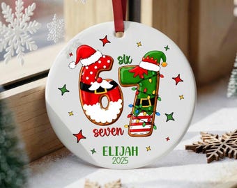 67 Ornament, Personalized Six Seven Gift, 2025 Slang Ornament, Funny Teen Christmas Gift