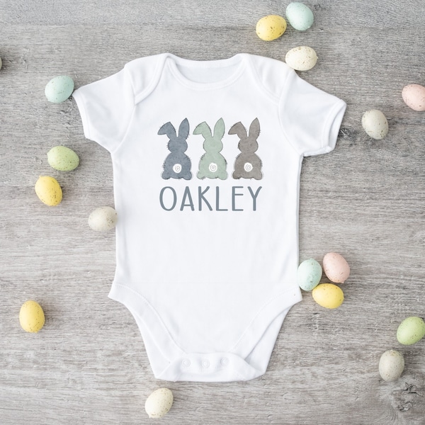 Boys Personalized Easter Shirt / Easter One Piece Infant Bodysuit / Egg Hunt Tee For Toddlers