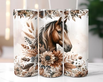 Equestrian Tumbler: Horse Lover Gift, Custom Insulated 20 oz Tumbler