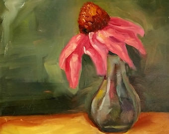 Oil Painting of an Echinacea