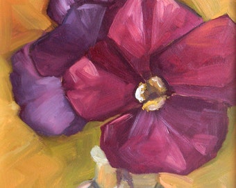 Original Oil Painting of Purple Flowers