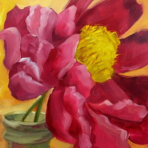 Original Oil Painting of Peony Flower
