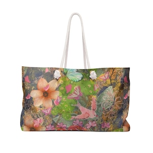 Bolso de fin de semana - Diseñado por Malika Bennett, bolso de viaje, bolso de viaje para pasar la noche, equipaje de mano, escapada de fin de semana, artículos esenciales para vacaciones