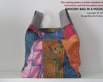 Patrón de costura: Bolsa de supermercado plegable con bolsillo (PDF)