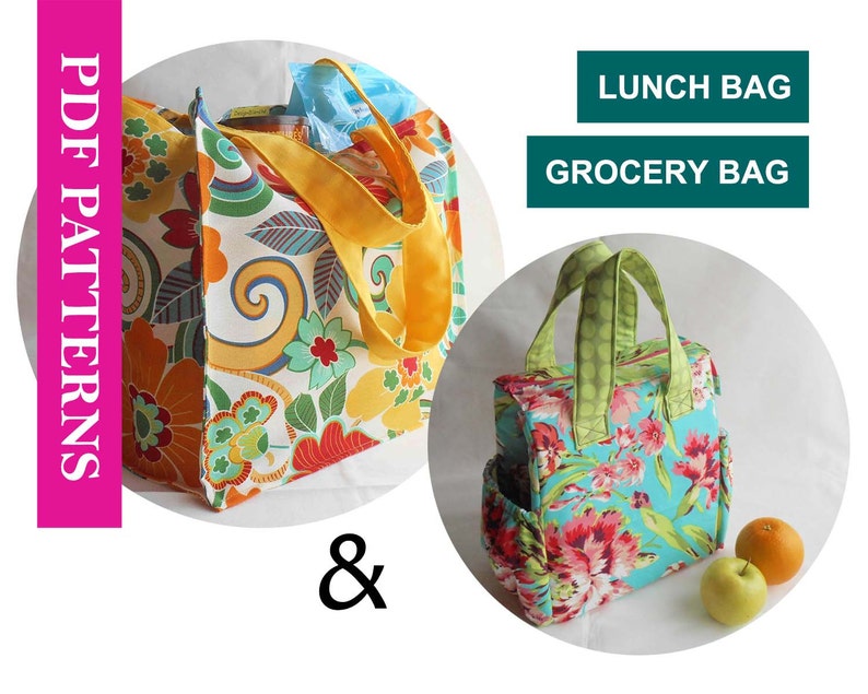 2 PDF Sewing Pattern Set Insulated Lunch Bag Pattern Etsy