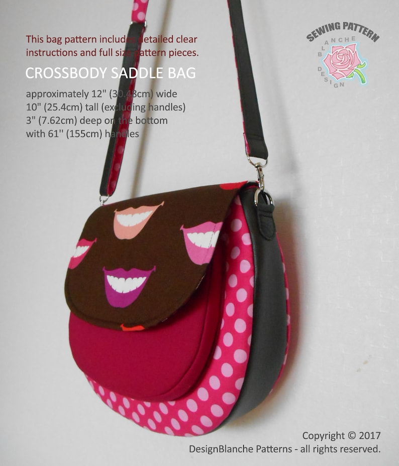 Crossbody Saddle Bag PDF Sewing Pattern Cross Body Purse Etsy
