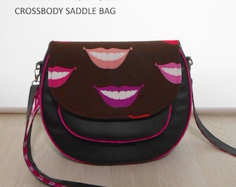 Patrón de costura bolso de sillín crossbody PDF, patrón de bolso de cuerpo cruzado