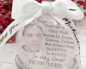 Personalized Memorial Ornament with Picture | In Memory Ornament | Custom Memorial Gift | In Memory Christmas Ornament | Floating Ornaments