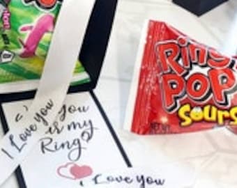 Ring Pop Proposal | Ring Pop Box | Will You Wear My Ring? Gift Box | Ring Proposal Paper Box | Funny Engagement Gift for Her | For Him