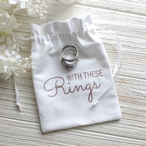 Personalized Wedding Ring Bag | Boho Wedding Ring Bearer Bag | Ring Pillow Alternative | Wedding Ring Bag