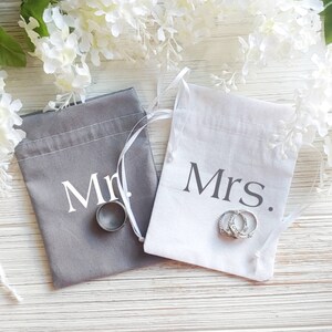 Wedding Ring Bag Personalize Ring Bearer Alternative Mr. Mrs. Ring Bearer Bag Wedding Ring Bags Set of 2 Ring Pillow Alternative image 2