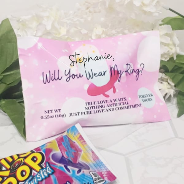 Custom Ring Pop Proposal | Will You Wear My Ring? | Pop the Question Ring Pop | He Put A Ring On It | Funny Engagement Gift for Her