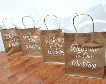 Welcome To Our Wedding Gift Bags, Wedding Favor Bags, Destination Wedding, Wedding Welcome Bags, Kraft Wedding Bags, Guest Gift Bags