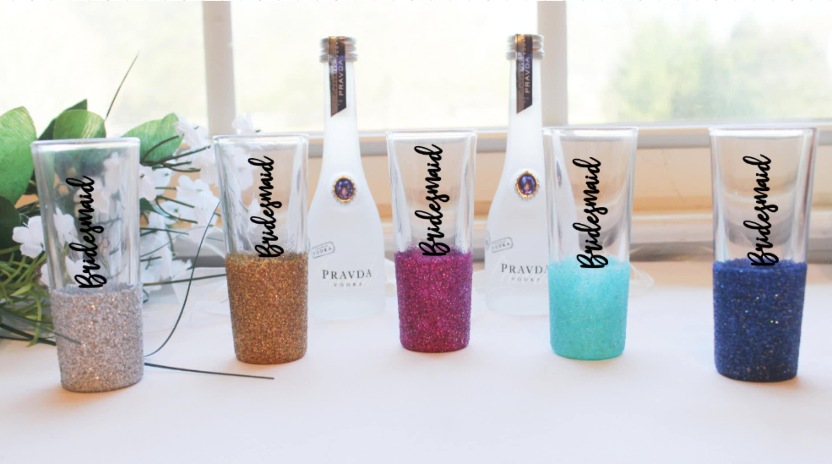 Customized Glitter Shot Glasses Personalized Shot Glasses Etsy
