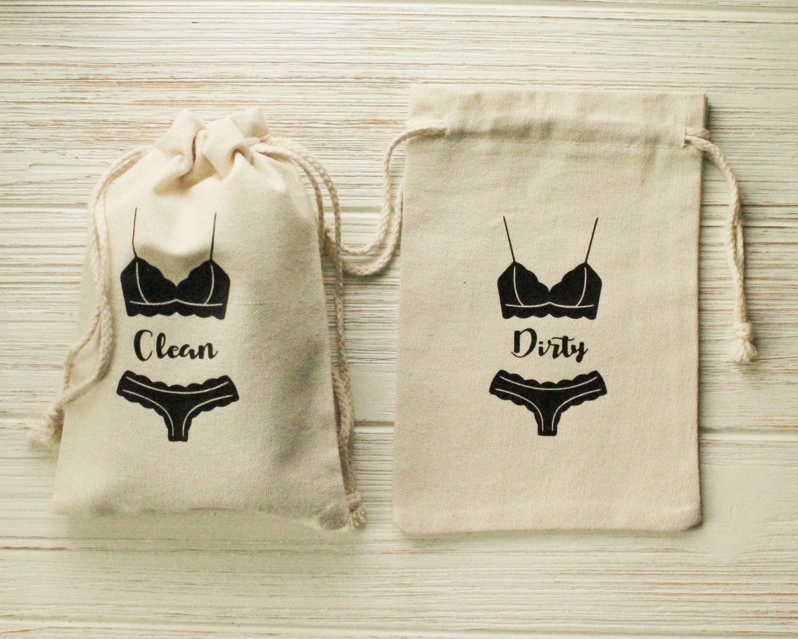 Clean Dirty Underwear Travel Bags Over Night Laundry Bag Etsy