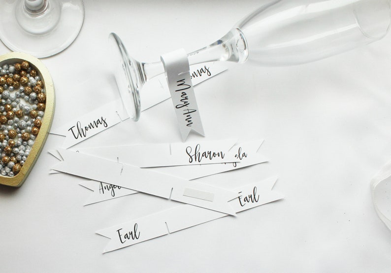 Name Tags for Wine Glasses Champagne Wine Markers Wine Glass Etsy